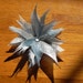 gray feather flower fascinator, gray head piece