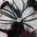 Feather fascinator, black and white fascinator, head piece, hair clip