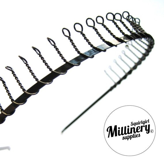 3 Black 3mm Metal Tiara Headbands With Teeth by Petershams on Etsy