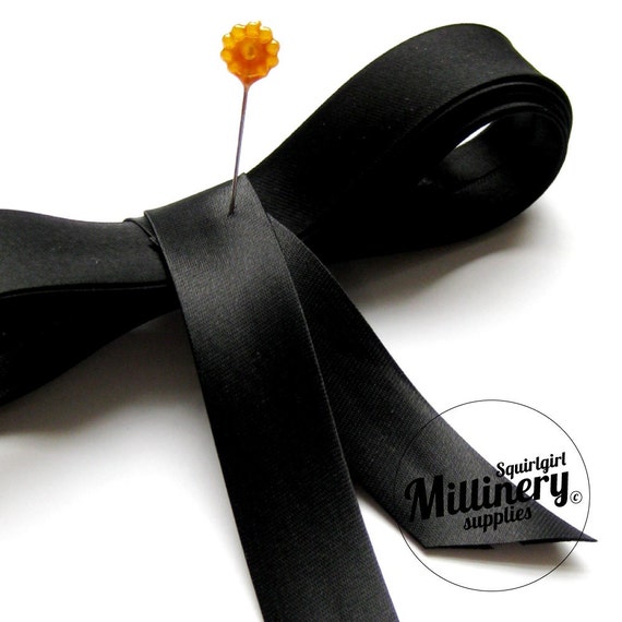 20mm Black Satin Bias Binding Ribbon 5 yards 4.57m