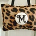 Door Hanger Pillow Brown Leopard Print Felt Personalized Initial Button Pin