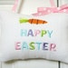 Easter Door Hanger Pillow White Pink Blue Green Purple Carrot Pastel Polka Dots Repurposed