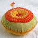 Sunny Citrus Pincushion with Hand Embroidery