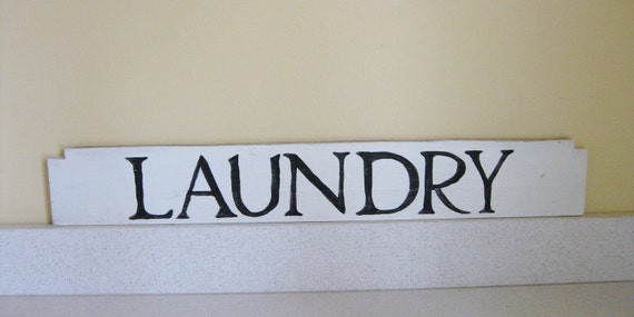 wood laundry signs