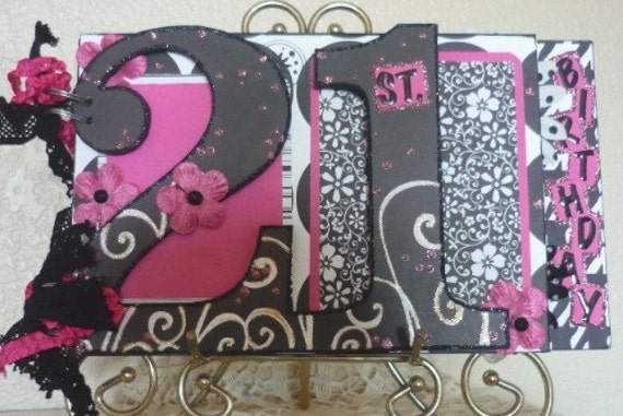 Unique 21st Birthday Premade Scrapbook Album for Girl