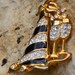 Party Hat and Champagne Flutes Figural Brooch Pin