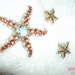 RESERVED Vintage Kenneth J. Lane Peach and Turquoise Starfish Brooch and Earrings