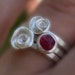 Roses stacking ring gemstone set,natural rough stones,raw,custom order,choose your stone.