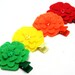 Small Flower Hair Clip Set - Felt Flowers in Rainbow Colors- No Slip