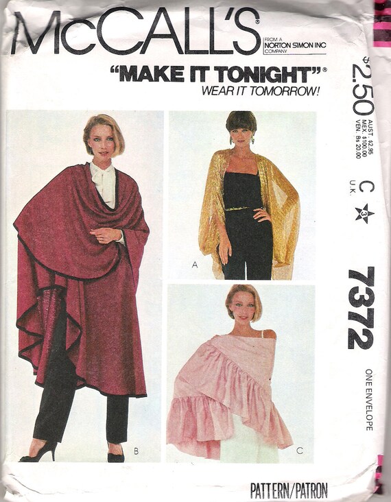 dress wrap pattern dress Sewing Shawl Pattern Wrap Jacket Vintage Ups 80s Vintage Pattern Cover