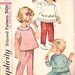 Vintage 60s Toddler Clothes Pattern Top and Pants with Flower Transfer size 2 Simplicity 6236