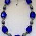 Reserved-Sale 40% Off-Vivid Royal Blue Glass Nuggets and Flower Lampwork Glass Bead Necklace