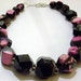 Big Bold Chunky Necklace Black Pink Agate Statement Necklace Large Black Stone Beaded Necklace Big Black Hot Pink Stone Graduated Necklace