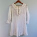 1960s White Lace Romper Vintage Mod 60s Ruffle Bib Playsuit Jumper Small