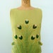 SALE 30% Off (15.40) 1960s Floral Dress Set Skirt Top Chartreuse Green Tulips Matching Seperates S/M