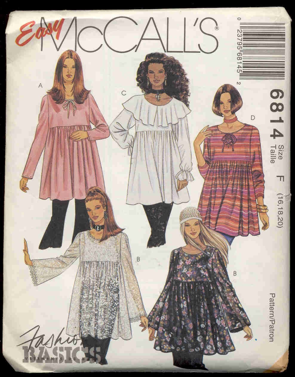 MCalls 6814 Plus Size Tunic Length Smock top Pattern