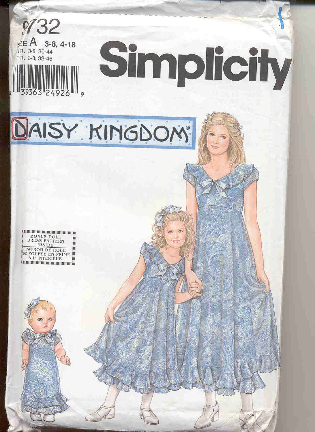 Simplicity 9706 Girls Daisy Kingdom Dress PATTERN Pinafore