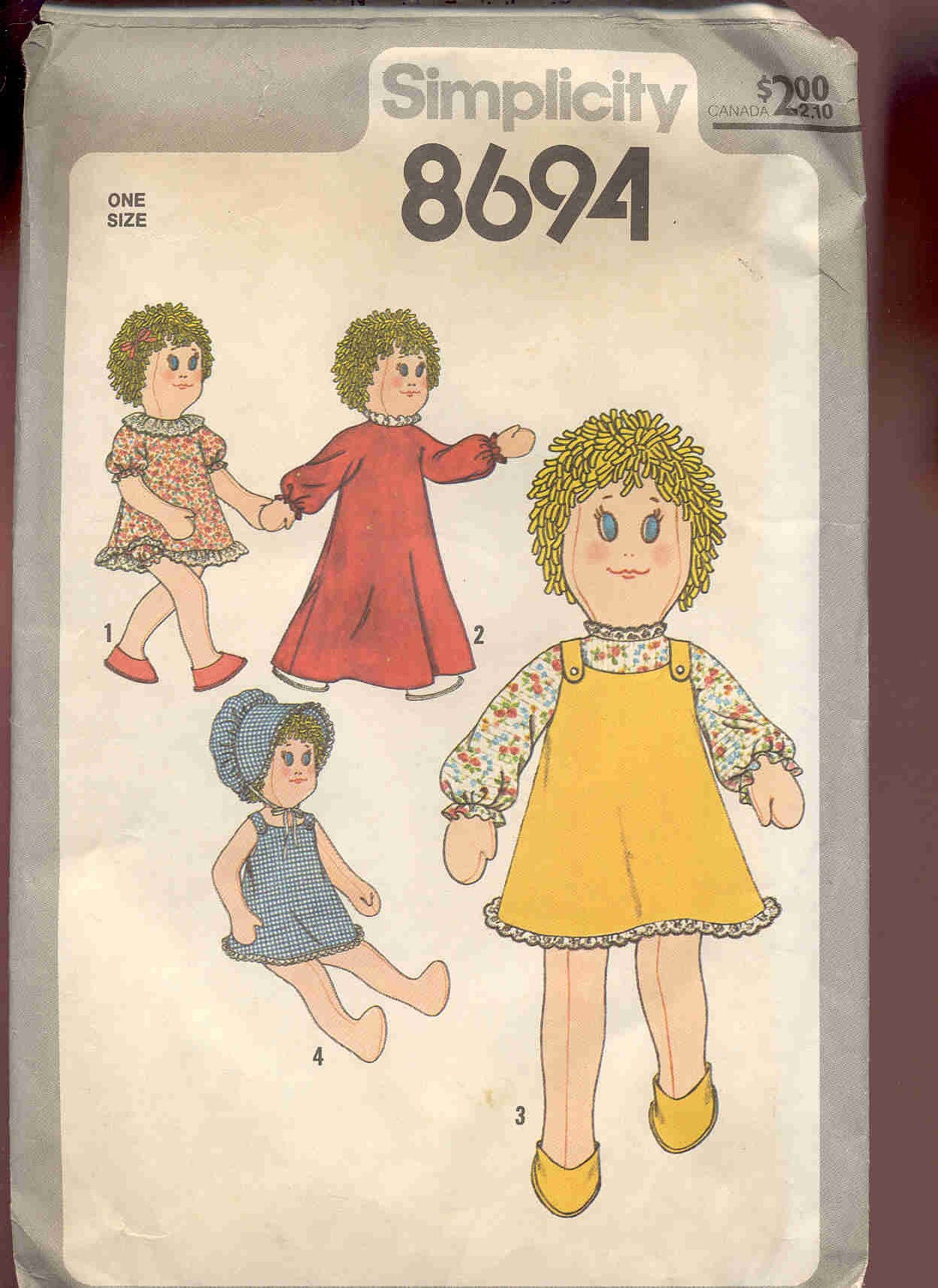 Simplicity 8694 Rag Doll Pattern GIFT IDEA