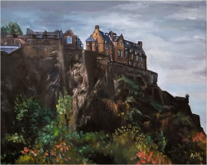 Edinburgh Castle 20x16 Original Oil Painting
