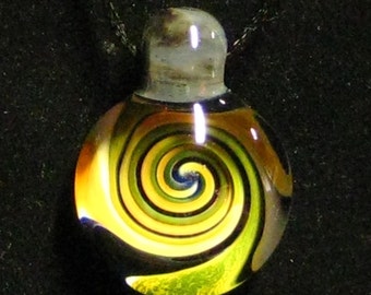 Exotic Vortex Swirl Blown Glass Pendant