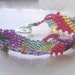 Free Shipping Freeform Peyote Bracelet in Purple Green Red Yellow and Silver