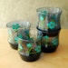 SALE-- Set of Four Vintage Floral Juice Glasses Smoked Glass M. D'ia