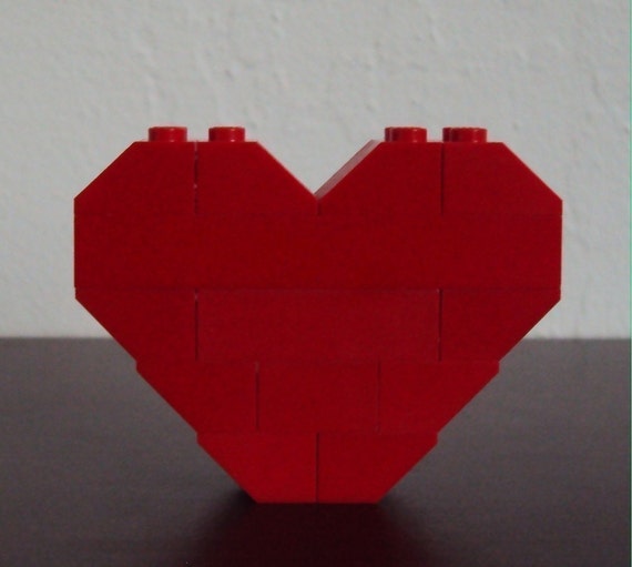 LEGO Heart Pin/Brooch Red