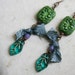 Vintage Beads Czech Glass and Sari Silk Earrings Asparagus Earrings