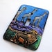 Giraffes on Parade, whimsical, light switch cover, switch plate, wall plate, one of a kind, blues, purple, gold, pink and green