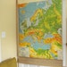 SALE - Vintage Pull Down School Map - 1940s Semi-Contour of Europe