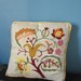 RESERVED for JE - Flower Pillow - Vintage Crewel Throw Pillow