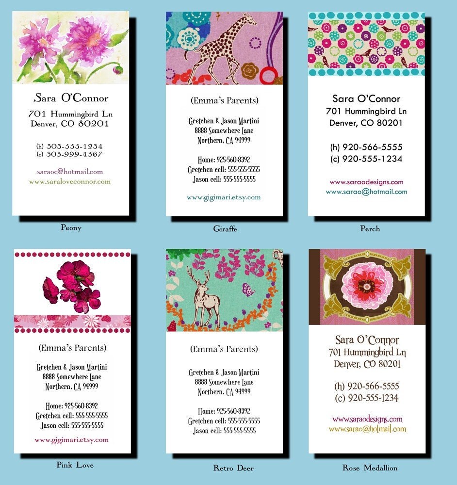 Personal Calling Cards Many Designs To Choose From