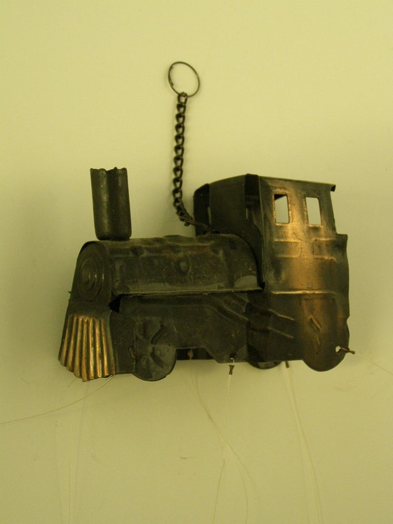 Pressed Tin Train Engine Wind Chime Vintage Pressed Tin Train Engine Wind Chime
