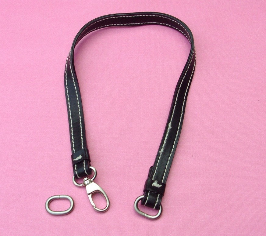 bag strap black leather