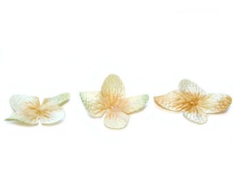 20 Silk Hydrangea Blossoms in Banana Cream Pie - Artificial Flowers - PRE-ORDER