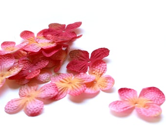 Hydrangea Blossoms - 100 Count in Popsicle Pink - Artificial Flowers, Silk Blossoms, Scrapbook Flowers - PRE-ORDER