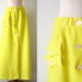 1970s Maxi Skirt Lemon Yellow Mod Ankle Length Button Front Waffle Vintage 70s M L Medium Large