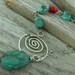0242 Genuine Turquoise Nuggat Necklace Sterling Silver