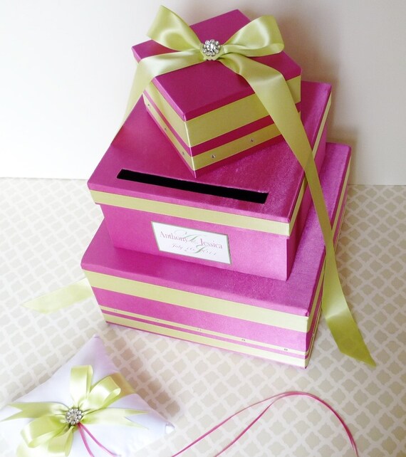 WEDDING CARD BOX Money Holder Silver Black Customizable Your