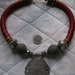 African ethnic tribal necklace with antique Persian silver amulet - OOAK