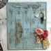 RESERVED for LORI Painted Cottage Chic Shabby Aqua Hotel Key Holder VF256