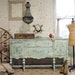 RESERVEBevPainted Cottage Chic Shabby Aqua French Server / Buffet SV265