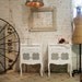 Painted Cottage Chic Shabby White Pair of Romantic Night Tables NT418