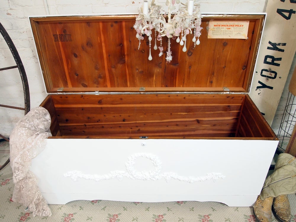 Painted Cottage Chic Shabby White Hope Chest VF239