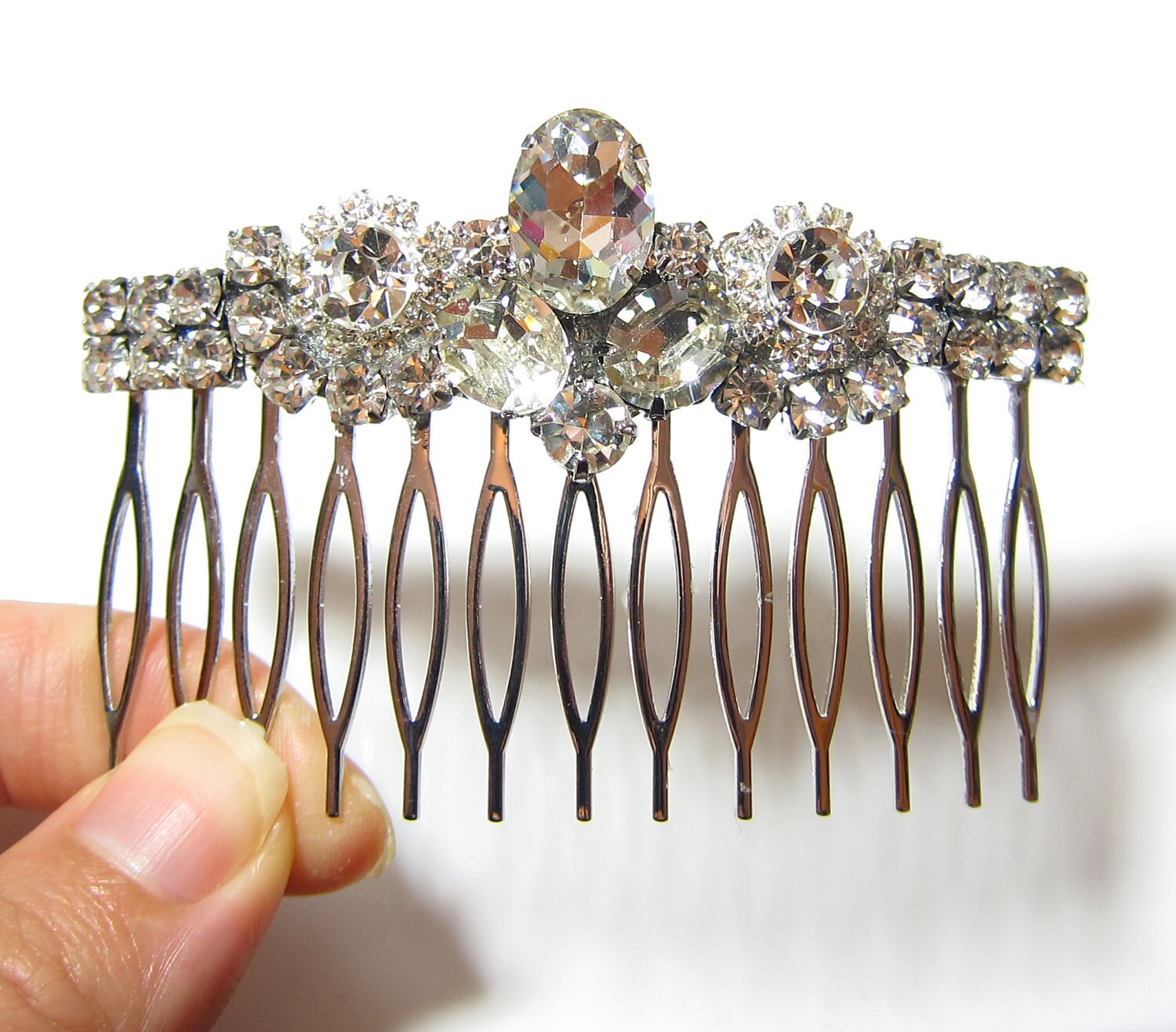 BRIDAL Wedding Hair Comb Accessories White by GlitzAndLove