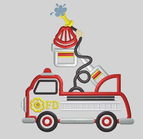 Firetruck applique embroidery design Firetruck applique embroidery design