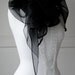 Black Structured Evening Scarf in silk organza.