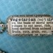 Soldered Vintage Dictionary Pendant Necklace - Vegetarian