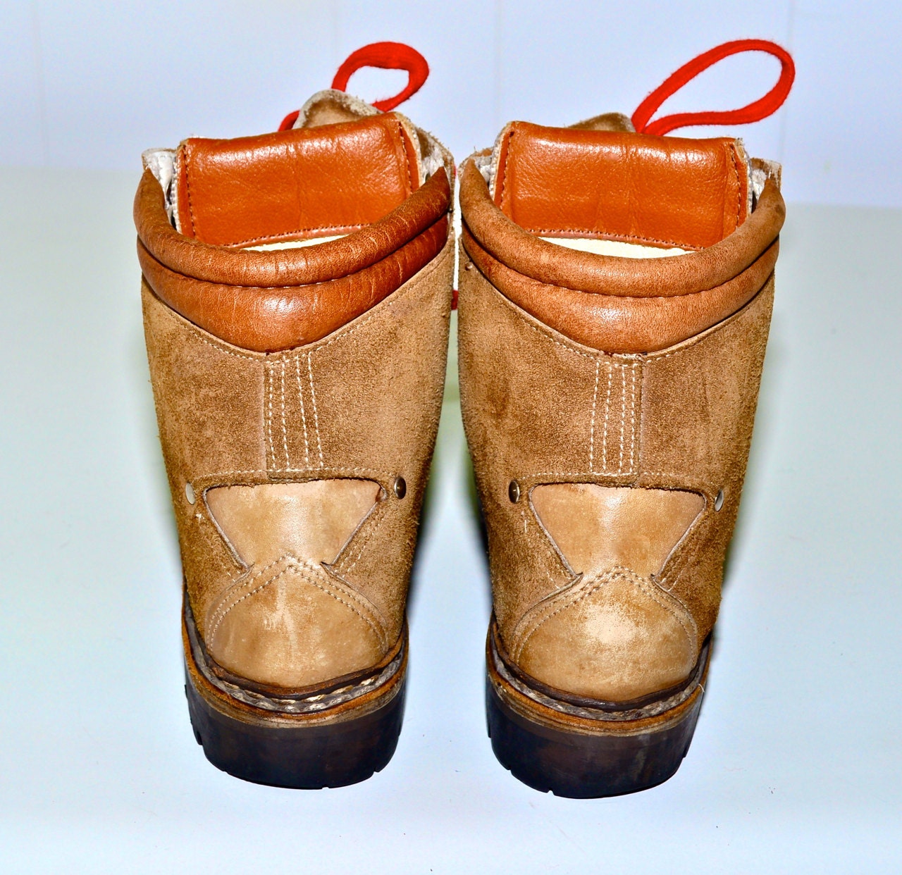 ITALIAN Hiking Boots Vintage Alpine Mountaineering Boots Tan