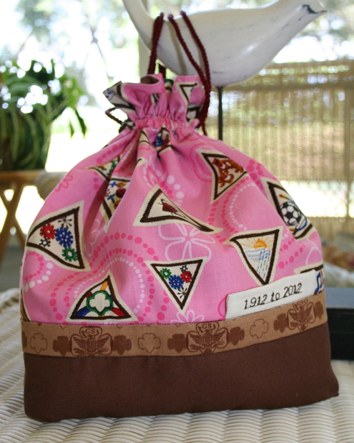 Pink Brownie Girl Scout Joy Basket Bag